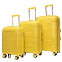 DRMEE Reisekoffer Gepäcksets 3-teilige Koffer Mit Rollen, Erweiterbar Und Leicht Für Unterwegs Suitcase Rollkoffer (Color : A, Size : 20+24+28 in) von DRMEE