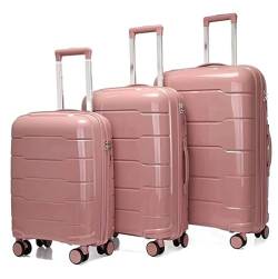 DRMEE Reisekoffer Gepäcksets 3-teilige Koffer Mit Rollen, Erweiterbar Und Leicht Für Unterwegs Suitcase Rollkoffer (Color : H, Size : 20+24+28 in) von DRMEE