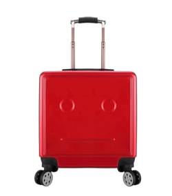 DRMEE Reisekoffer Handgepäck, Verstellbarer Trolley-Koffer Für Reisen, Einsteigen, Zahlenschloss Suitcase Rollkoffer (Color : Rood, Size : 18in) von DRMEE