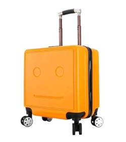 DRMEE Reisekoffer Handgepäck, Verstellbarer Trolley-Koffer Für Reisen, Einsteigen, Zahlenschloss Suitcase Rollkoffer (Color : Yellow, Size : 18in) von DRMEE