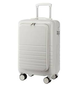 DRMEE Reisekoffer Handgepäck, Von Der Fluggesellschaft Zugelassen, Leichter Koffer, Hartschalen-Reisegepäck Suitcase Rollkoffer (Color : White, Size : 24in) von DRMEE