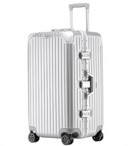 DRMEE Reisekoffer Handgepäck-Hartschale Mit Aluminiumrahmen, Spinner-Räder Verriegeln Koffer, Aufgegebenes Gepäck Suitcase Rollkoffer (Color : F, Size : 26in) von DRMEE