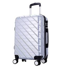 DRMEE Reisekoffer Handgepäck Mit Spinnerrädern, Gepäck, Reisekoffer, Hartschale, Leicht Suitcase Rollkoffer (Color : Sliver, Size : 20inch) von DRMEE