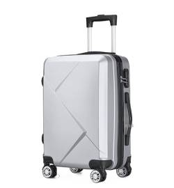 DRMEE Reisekoffer Hartschalen-Gepäckkoffer Mit Spinner-Rädern, Leichte Hartschale Mit Spinner-Rädern Suitcase Rollkoffer (Color : Sliver, Size : 20in) von DRMEE