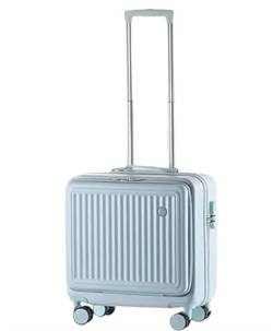 DRMEE Reisekoffer Kleine Handgepäck-Frontabdeckung, Vollständig Geöffneter Koffer, Aufgegebenes Gepäck Suitcase Rollkoffer (Color : Blue, Size : 18inch) von DRMEE
