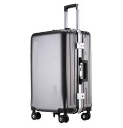 DRMEE Reisekoffer Koffer, Aluminiumrahmen, USB-wiederaufladbares Gepäck, Hartschalenkoffer Mit Rollen Suitcase Rollkoffer (Color : G, Size : 24inch) von DRMEE