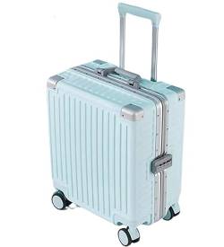DRMEE Reisekoffer Koffer Mit Rollen, Großes Fassungsvermögen, Handgepäck, Abnehmbare Trennwand Suitcase Rollkoffer (Color : Blue, Size : 18in) von DRMEE