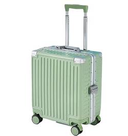 DRMEE Reisekoffer Koffer Mit Rollen, Großes Fassungsvermögen, Handgepäck, Abnehmbare Trennwand Suitcase Rollkoffer (Color : Grün, Size : 18in) von DRMEE