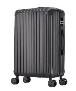 DRMEE Reisekoffer Koffer Mit Spinner-Rädern, Hartschalen-Leichtgewichtler-Rollkoffer Für Geschäftsreisen Suitcase Rollkoffer (Color : Black, Size : 24in) von DRMEE