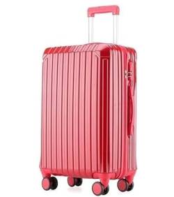 DRMEE Reisekoffer Koffer Mit Spinner-Rädern, Hartschalen-Leichtgewichtler-Rollkoffer Für Geschäftsreisen Suitcase Rollkoffer (Color : Rood, Size : 26in) von DRMEE