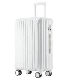 DRMEE Reisekoffer Koffer Mit Spinner-Rädern, Leichte Hartschalen-Rollkoffer Für Geschäftsreisen Suitcase Rollkoffer (Color : White, Size : 20in) von DRMEE
