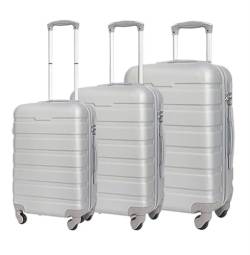 DRMEE Reisekoffer Koffersets Hardside Mit Doppelspinner, 3-teiliges Reisegepäckset, Leichter Koffer Suitcase Rollkoffer (Color : A, Size : 20+24+28in) von DRMEE