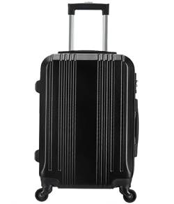 DRMEE Reisekoffer Leichter Hartschalen-Handgepäck-Sicherheitskoffer Mit Großem Fassungsvermögen Suitcase Rollkoffer (Color : Black, Size : 20IN) von DRMEE