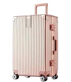 DRMEE Reisekoffer Leichtes Gepäck, Spinner-Doppelrad-PC+ABS-Hartschalenkoffer Für Reisekoffer Suitcase Rollkoffer (Color : Rosa, Size : 24inch) von DRMEE