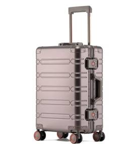 DRMEE Reisekoffer Leises, Leichtes Handgepäck, Abriebfester Trolley-Koffer Aus Vollaluminium Und Magnesiumlegierung Suitcase Rollkoffer (Color : A, Size : 24") von DRMEE