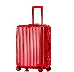 DRMEE Reisekoffer Reisegepäck-Koffer-Spinner Mit Rollen, Hartschalen-Handgepäckkoffer Für Die Reise Suitcase Rollkoffer (Color : Rood, Size : 24in) von DRMEE