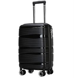 DRMEE Reisekoffer Reisekoffer Mit Spinnerrädern, Leichten Ergonomischen Griffen, Reisekoffer Suitcase Rollkoffer (Color : Black, Size : 18inch) von DRMEE