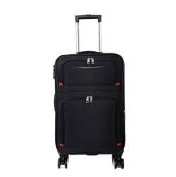 DRMEE Reisekoffer Softside-Gepäck Mit Spinnerrädern, Schwarz, Erweiterbares Softside-Handgepäck Suitcase Rollkoffer von DRMEE
