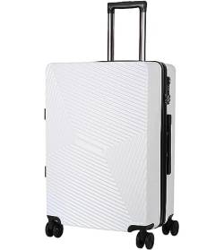 DRMEE Reisekoffer Tragbares Gepäck Mit Spinnerrädern, Handgepäck, Sturzfester Koffer Mit TSA-Verschluss Suitcase Rollkoffer (Color : White, Size : 24 in) von DRMEE