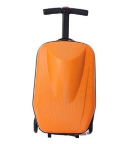 DRMEE Reisekoffer Trolley-Gepäck Aus Aluminiumlegierung, Verschleißfest Und Stoßdämpfend, Hartschalengepäck Suitcase Rollkoffer (Color : Orange, Size : 20in) von DRMEE