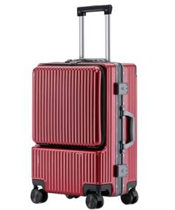DRMEE Reisekoffer Vorne Öffnendes Aluminium-Kabinengepäck-Universalrad-Schlosskasten Für Geschäftsreisen Suitcase Rollkoffer (Color : B, Size : 20 in) von DRMEE
