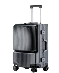 DRMEE Reisekoffer Vorne Öffnendes Aluminium-Kabinengepäck-Universalrad-Schlosskasten Für Geschäftsreisen Suitcase Rollkoffer (Color : C, Size : 24 in) von DRMEE