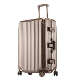 DRMEE Reisekoffer Wasserdichter Gepäckkoffer, Großes Fassungsvermögen, Trolley-Koffer, Aluminium-Universalrad Suitcase Rollkoffer (Color : A, Size : 20in) von DRMEE