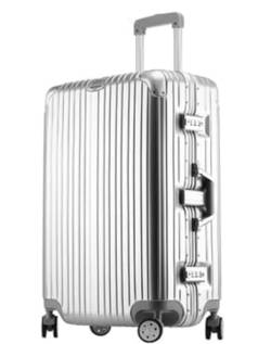 DRMEE Reisekoffer Wasserdichter Gepäckkoffer, Großes Fassungsvermögen, Trolley-Koffer, Aluminium-Universalrad Suitcase Rollkoffer (Color : E, Size : 28in) von DRMEE