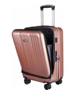 DRMEE Reisekoffer Wiederaufladbarer Hartschalenkoffer Mit USB-Handgepäck, Koffer, Aufgegebenes Gepäck Mit Rollen Suitcase Rollkoffer (Color : B, Size : 20in) von DRMEE
