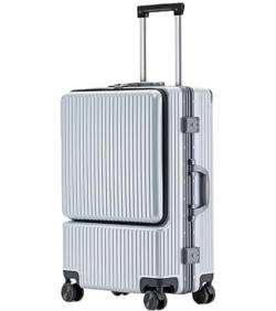 DRMEE Reisekoffer Wiederaufladbares Handgepäck Mit Rädern, Trocken- Und Nasstrennung, Aufgegebenes Gepäck Suitcase Rollkoffer (Color : Sliver, Size : 22in) von DRMEE