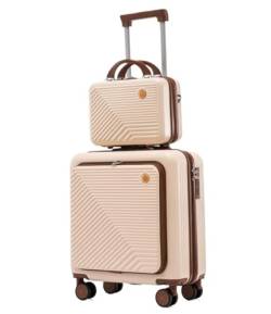 DRMEE Reisekoffer Zweiteiliges Kofferset, Codierter Boarding-Koffer, 18-Zoll-Trolley, Leichter Koffer Suitcase Rollkoffer (Color : A, Size : 14+18in) von DRMEE