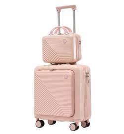 DRMEE Reisekoffer Zweiteiliges Kofferset, Codierter Boarding-Koffer, 18-Zoll-Trolley, Leichter Koffer Suitcase Rollkoffer (Color : B, Size : 14+18in) von DRMEE