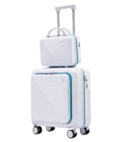 DRMEE Reisekoffer Zweiteiliges Kofferset, Codierter Boarding-Koffer, 18-Zoll-Trolley, Leichter Koffer Suitcase Rollkoffer (Color : E, Size : 14+18in) von DRMEE
