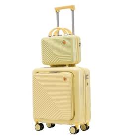 DRMEE Reisekoffer Zweiteiliges Kofferset, Codierter Boarding-Koffer, 18-Zoll-Trolley, Leichter Koffer Suitcase Rollkoffer (Color : F, Size : 14+18in) von DRMEE