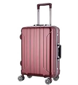 Reisekoffer Gepäck-Trolley Aus Aluminiumlegierung, Dicker Streifen-Koffer, Tragbar, Langlebig Suitcase Rollkoffer (Color : C, Size : 24inch) von DRMEE