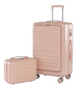 Reisekoffer Handgepäck 14/20 Zoll Koffer 2-teiliges Set Spinner Trolley, Langlebiger Reisegepäckkoffer Suitcase Rollkoffer (Color : D, Size : 20+14in) von DRMEE