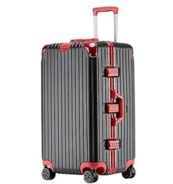 Reisekoffer Handgepäck-Hartschale Mit Aluminiumrahmen, Spinner-Räder Verriegeln Koffer, Aufgegebenes Gepäck Suitcase Rollkoffer (Color : D, Size : 26in) von DRMEE