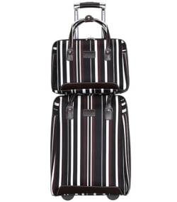 Reisekoffer Oxford-Stoff-Gepäck, Verschleißfest, Codeschloss-Gepäck, Koffer, Streifen, 2-teiliger Trolley-Koffer Suitcase Rollkoffer (Color : D, Size : 2 Piece) von DRMEE