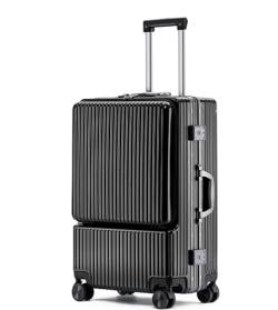 Reisekoffer Vorne Öffnendes Aluminium-Kabinengepäck-Universalrad-Schlosskasten Für Geschäftsreisen Suitcase Rollkoffer (Color : D, Size : 24 in) von DRMEE