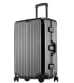 Reisekoffer Wasserdichter Gepäckkoffer, Großes Fassungsvermögen, Trolley-Koffer, Aluminium-Universalrad Suitcase Rollkoffer (Color : D, Size : 24in) von DRMEE