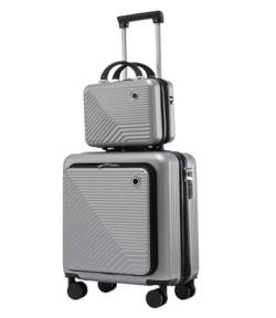 Reisekoffer Zweiteiliges Kofferset, Codierter Boarding-Koffer, 18-Zoll-Trolley, Leichter Koffer Suitcase Rollkoffer (Color : D, Size : 14+18in) von DRMEE