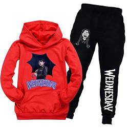 DROLA Kids Wednesday Hoodie und Pant Set,2 Stück Set Trainingsanzug mit Kapuze Pullover Sets für Kinder Jungen und Mädchen von DROLA