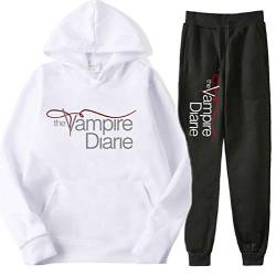 DROLA The Vampire Diaries Hoodie + Trousers Set, Unisex TV Series Print Two-Piece Leisure Suit for Women von DROLA
