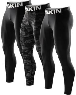 DRSKIN Herren Kompressionshose, Strumpfhosen, Leggings, Sport, Baselayer, Laufen, Athletisch, Workout, Active Thermal, Classic (B01 2p+mbb02 1p), Mittel von DRSKIN