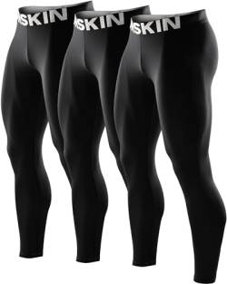 DRSKIN Kompressions-Sporthose 1er-3er-Pack, trocken, kühl, Baselayer, Joggen, Leggins, Yoga (1er-, 2er- oder 3er-Pack), Herren, Classic B01 3p, X-Large von DRSKIN