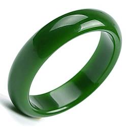 XYEJL Natürlicher Breiter Grünes Jadearmband Echte Natürliche Runde Smaragdgrüne Jade Armbänder Armreifen Für Frauen Geschenk,78~82mm von DRSM