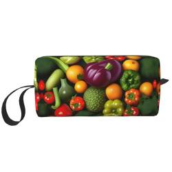 DRTGEDS Kleine Tasche für Gemüse, Obst, mit Reißverschluss, Mini-Reise-Make-up-Tragetasche, Kosmetiktasche, tragbare Elektronik, Gemüse und Obst, Einheitsgröße von DRTGEDS