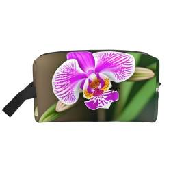 DRTGEDS Orchideen-Kulturbeutel für Herren, tragbare Reise-Kulturbeutel, Rasiertasche, kleine Tasche, Orchidee, Einheitsgröße von DRTGEDS