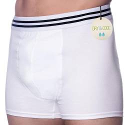 DRY & COOL Tages Inkontinenzhosen für Männer | Unterwäsche | Waschbar | Absorbierende Einlage | White | Large von DRY & COOL