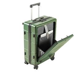 Erweiterbare Gepäck PC+ABS Schwenkräder Eingebaute TSA-Schloss 20 Zoll 2 Handgepäck Weiß, grün von DRYIC